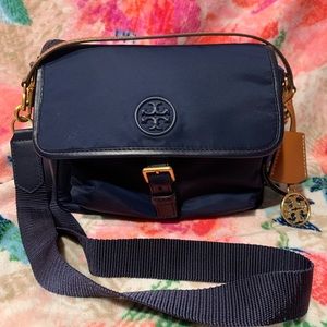 Tory Burch Piper Nylon Navy Blue Crossbody